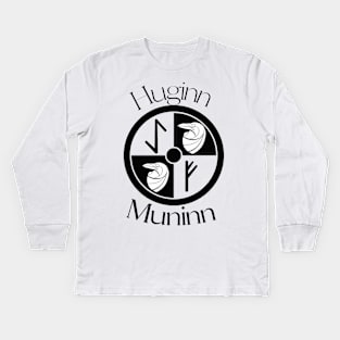 Huginn and Muninn Shield Kids Long Sleeve T-Shirt